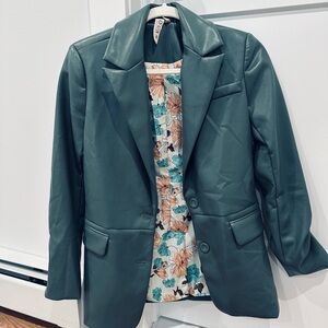 Anthropology- Vegan leather blazer.